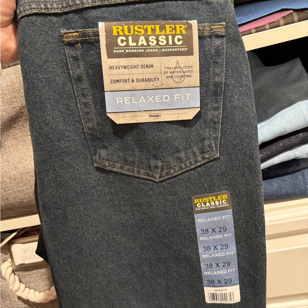 Rustler Men's Relaxed Fit Jeans - Dark Blue